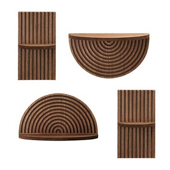 American Art Décor Half Circles Angles 4 pc Shelf Wall Decor Set