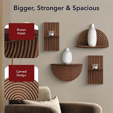American Art Décor Half Circles Angles 4-pc. Shelf Wall Decor Set