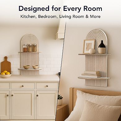 American Art Décor Lunar Ledges Black Shelf Wall Decor