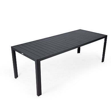 Leisuremod Chelsea Aluminum Outdoor 87" Dining Table
