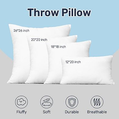 Unikome Pillows Insert Set Of 2, Sofa, Bed And Couch Decorative Pillows, Down Feather Pillows