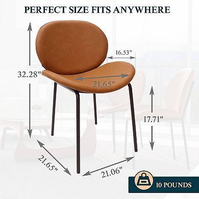 Leisuremod Servos Dining Side Chair With Upholstered Faux Leather Seat And Powder Coated Iron Frame