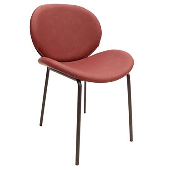 Leisuremod Servos Dining Side Chair With Upholstered Faux Leather Seat And Powder Coated Iron Frame