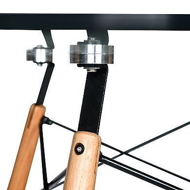LeisureMod Dover Round Dining Table with Eiffel Base for Kitchen and Dining Room