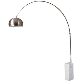 LeisureMod Arco Lamp with Marble Cube Base
