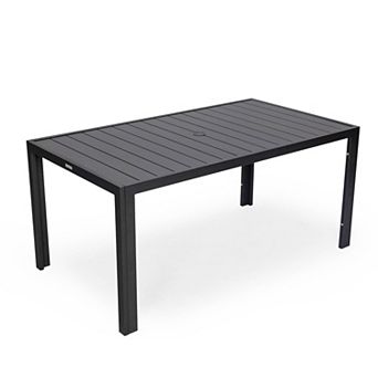 Leisuremod Chelsea Aluminum Outdoor 63" Dining Table