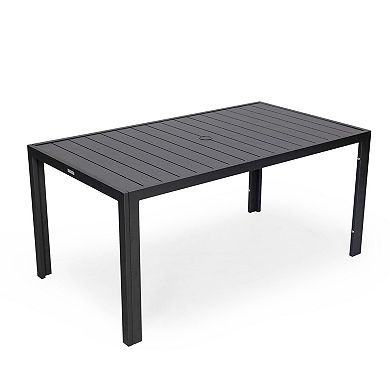 Leisuremod Chelsea Aluminum Outdoor 63" Dining Table