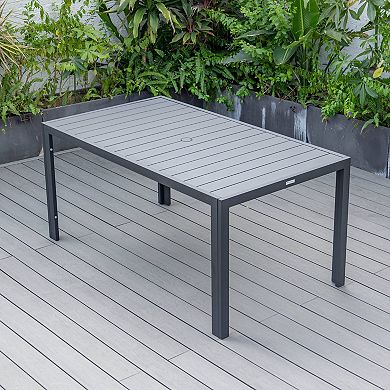 Leisuremod Chelsea Aluminum Outdoor 63" Dining Table