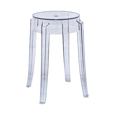 LeisureMod Averill Modern Plastic Dining Stool with Sturdy Seat and Legs for Kitchen and Dining Room - Set of 2