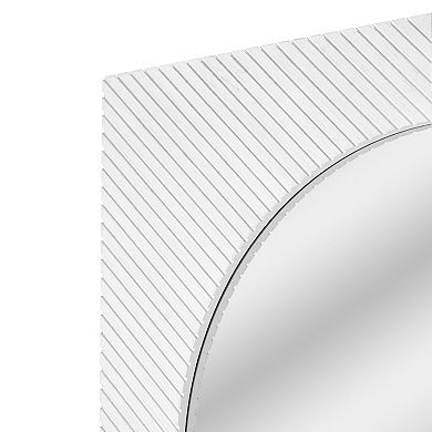 American Art Décor Distressed Carved Box Top Wall Mirror