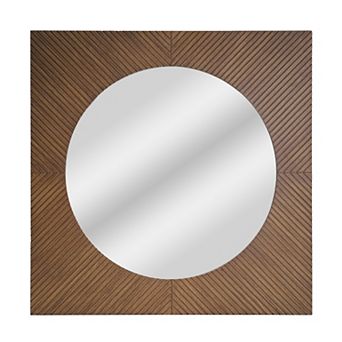 American Art Décor Distressed Carved Box Top Wall Mirror