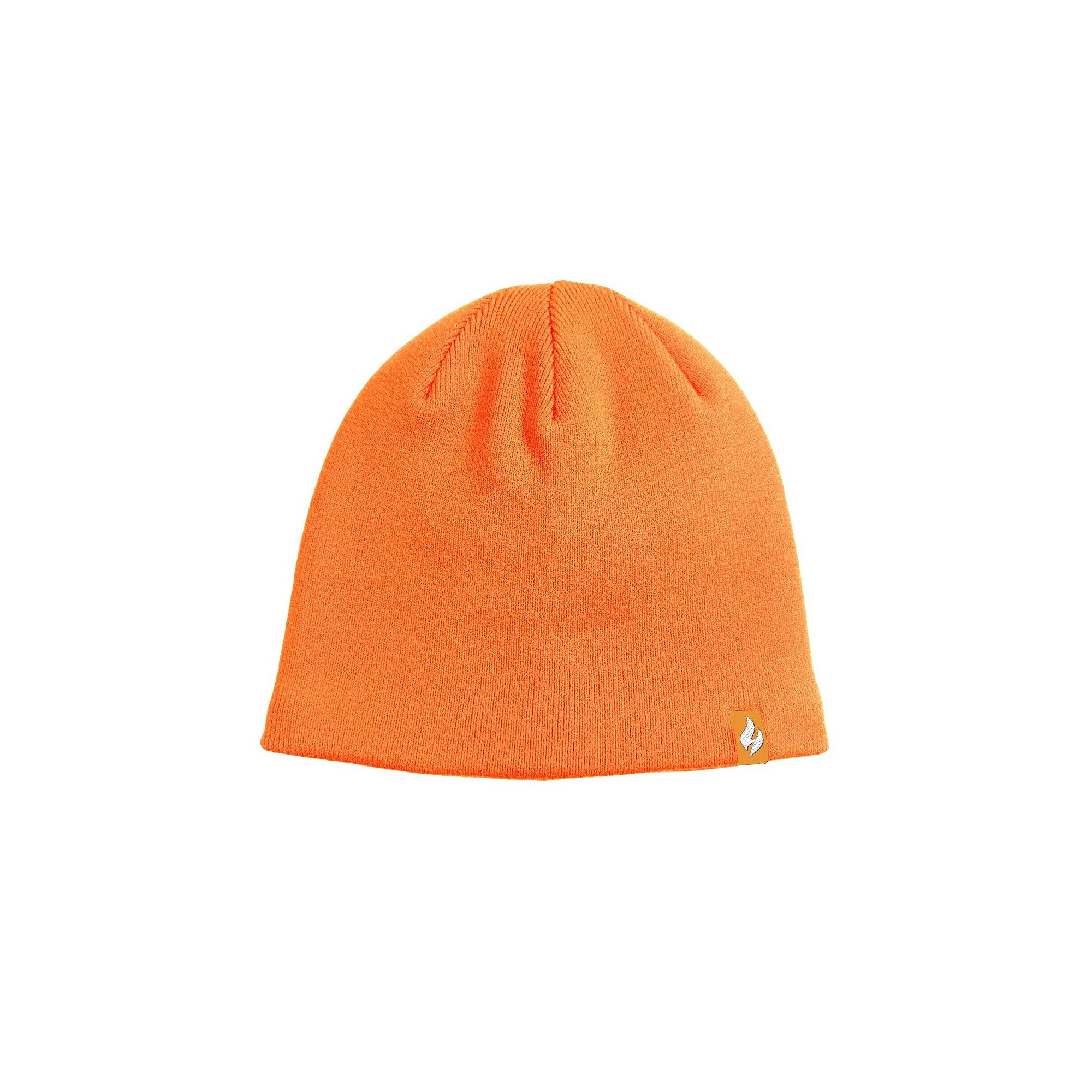 Mens Heat Holders Heatweaver Lined Flat Knit Beanie, Blaze Orange