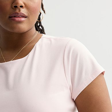 Juniors' Plus Size SO® Short Sleeve Crew Neck Knit Bodysuit