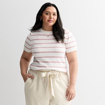 Juniors' Plus Size SO® Short Sleeve Sweater T-Shirt