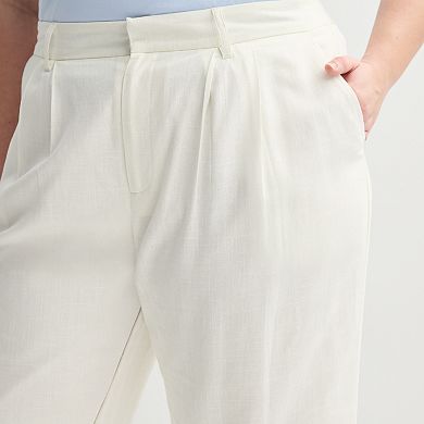 Juniors' Plus Size SO® Linen Wide Leg Trousers