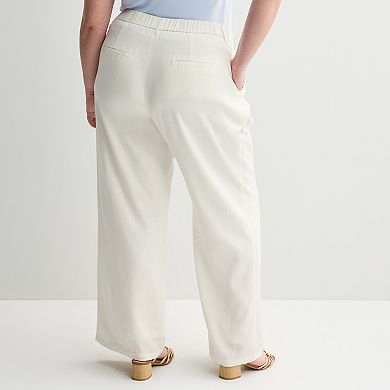 Juniors' Plus Size SO® Linen Wide Leg Trousers