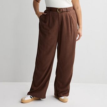 Juniors' Plus Size SO® Linen Wide Leg Trousers