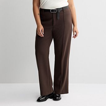 Juniors' Plus Size SO® Straight Leg Pleated Trouser Pants