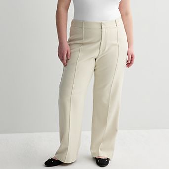 Juniors' Plus Size SO® Straight Leg Pleated Trouser Pants