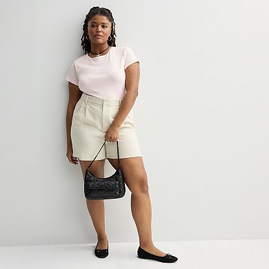 Juniors' Plus Size SO® Pleated-Front Trouser Shorts