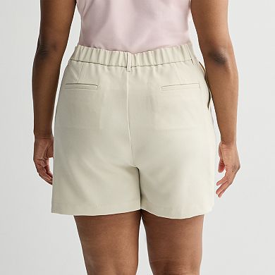 Juniors' Plus Size SO® Pleated-Front Trouser Shorts