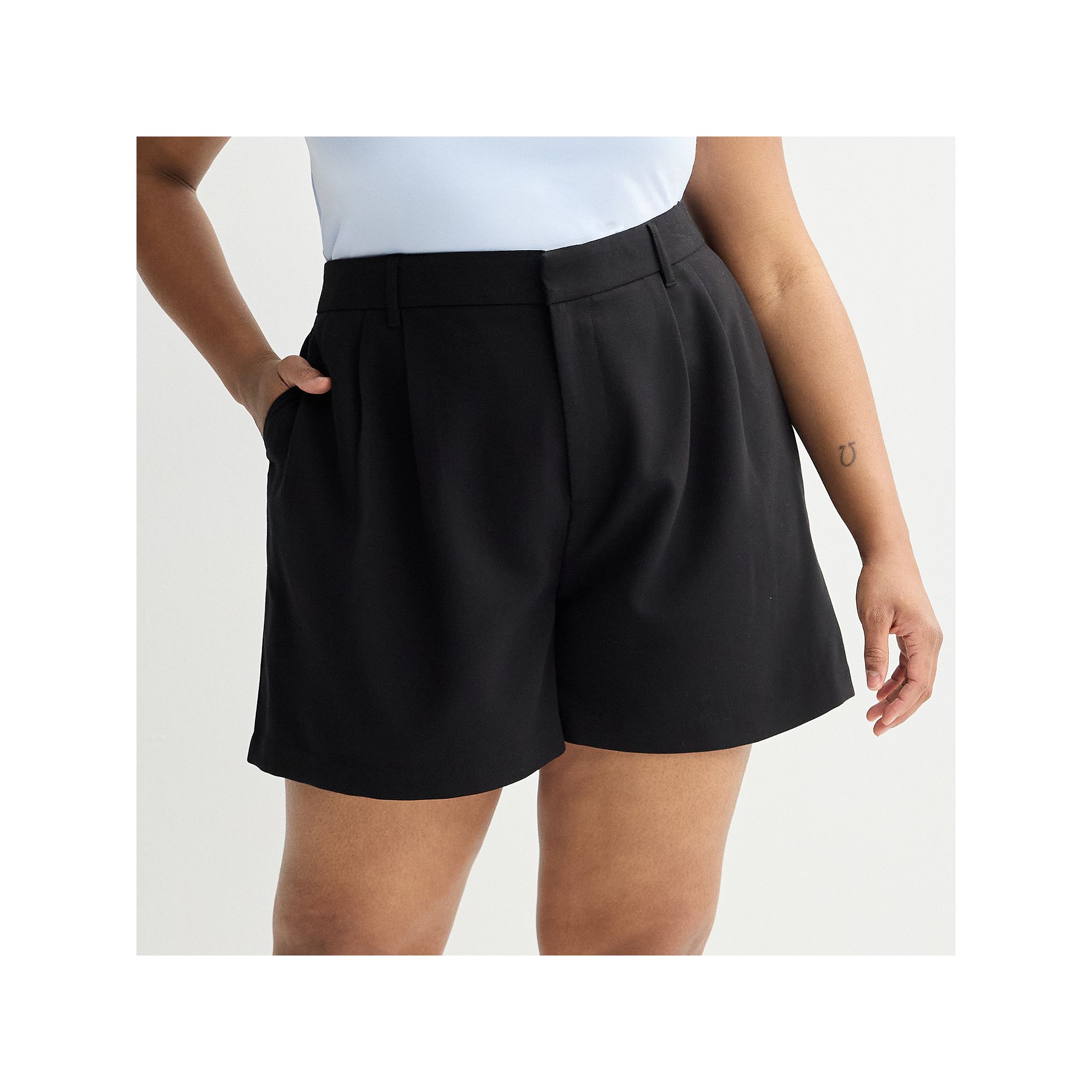 Juniors Plus Size SO® Pleated-Front Trouser Shorts, Girls, Size: 1XL, Bl