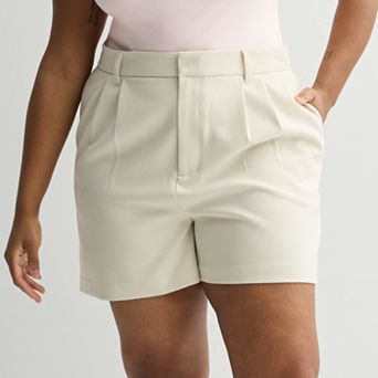 Juniors' Plus Size SO® Pleated-Front Trouser Shorts