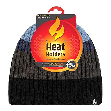 Men's Heat Holders Heatweaver Lined Ribbed Striped Hat