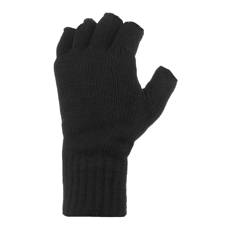 Men's Heat Holders Heatweaver Lined Fingerless Gloves, Black
