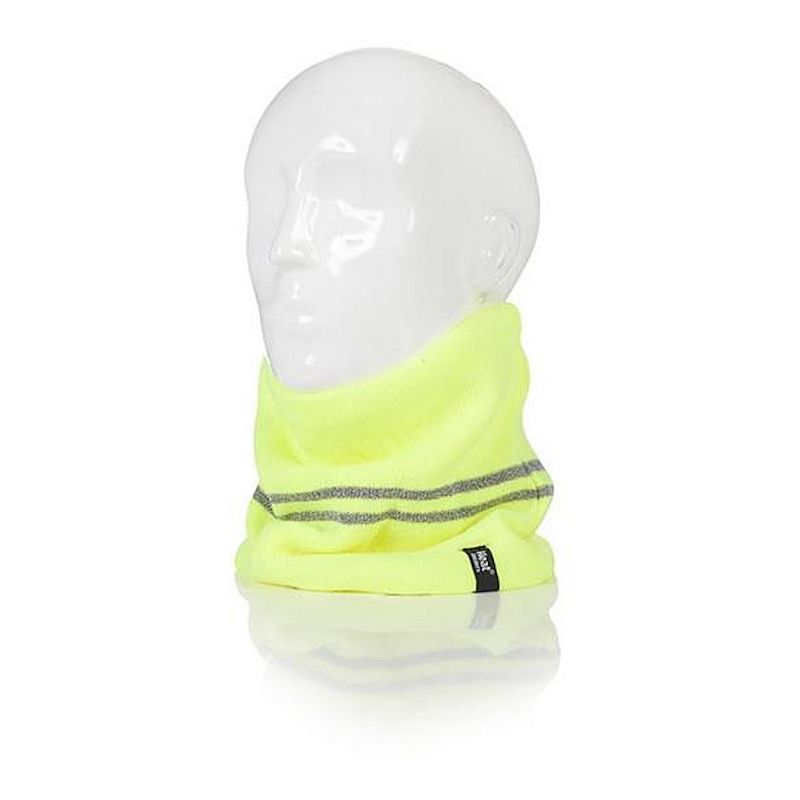 Men's Heat Holders Heatweaver Lined Worxx Refelective Stripe Neckwarmer, Bright Yellow