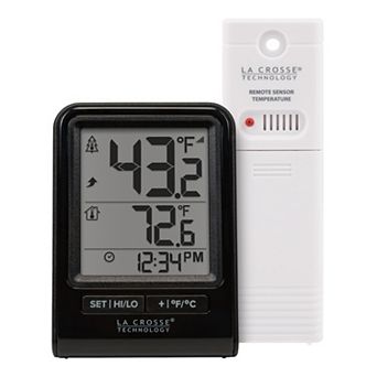 La Crosse Technology Black Battery Operated Wireless Digital Thermometer
