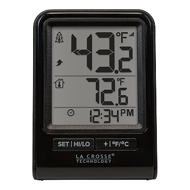 La Crosse Technology Black Battery Operated Wireless Digital Thermometer