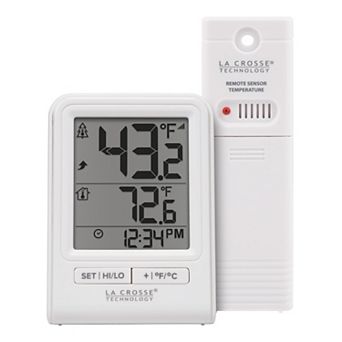 La Crosse Technology White Battery Operated Wireless Digital Thermometer