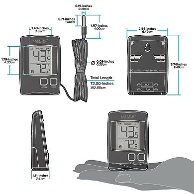 La Crosse Technology Battery Operated Digital Thermometer with Wired Probe