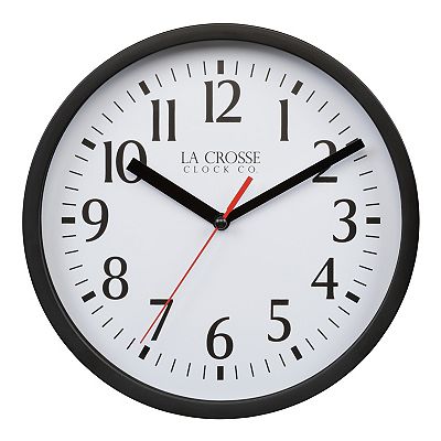 La Crosse Technology Black Basics Quartz Analog Wall Clock