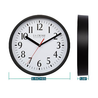 La Crosse Technology Black Basics Quartz Analog Wall Clock