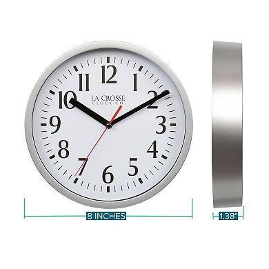 La Crosse Technology Silver Basics Quartz Analog Wall Clock