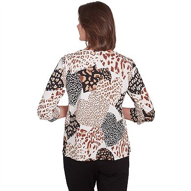 Women's Alfred Dunner Animal Print Hearts Top