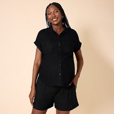 Maternity Motherhood® Short Sleeve Woven Shirt