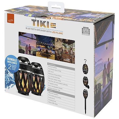 iLive TIKI Ultra IPX4 Water-Resistant LED Flame Bluetooth Speaker