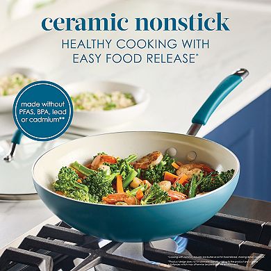 Rachael Ray Cucina 11-in. Ceramic Nonstick Stir Fry Pan with Lid