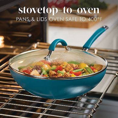 Rachael Ray Cucina 11-in. Ceramic Nonstick Stir Fry Pan with Lid