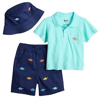 Baby & Toddler Children's Apparel Network Dinosaur 3 pc Polo, Shorts & Bucket Hat Set