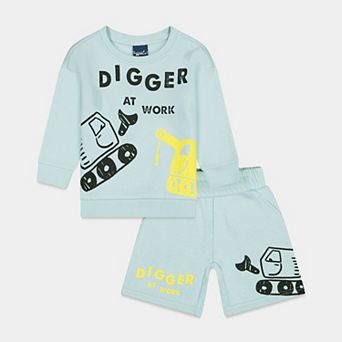Baby & Toddler Boys Children's Apparel Network Construction Long Sleeve Shirt & Shorts Set