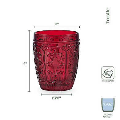 Fitz & Floyd Trestle 4-Piece Double Old Fashioned Glasses Set