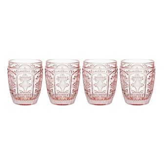 Fitz & Floyd Trestle 4 pc Double Old Fashioned Glasses Set