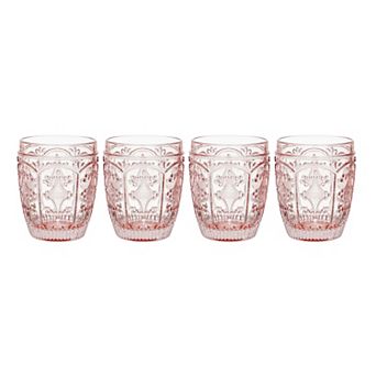 Fitz & Floyd Trestle 4 pc Double Old Fashioned Glasses Set
