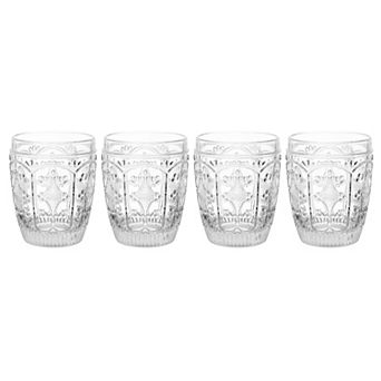 Fitz & Floyd Trestle 4 pc Double Old Fashioned Glasses Set