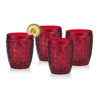 Fitz & Floyd Trestle 4 pc Double Old Fashioned Glasses Set