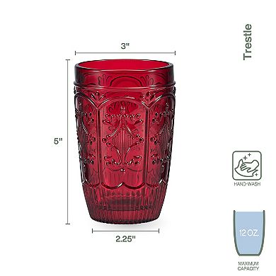 Fitz & Floyd Trestle 4-Piece 12-oz. Highball Glasses Set